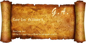 Gerle Albert névjegykártya